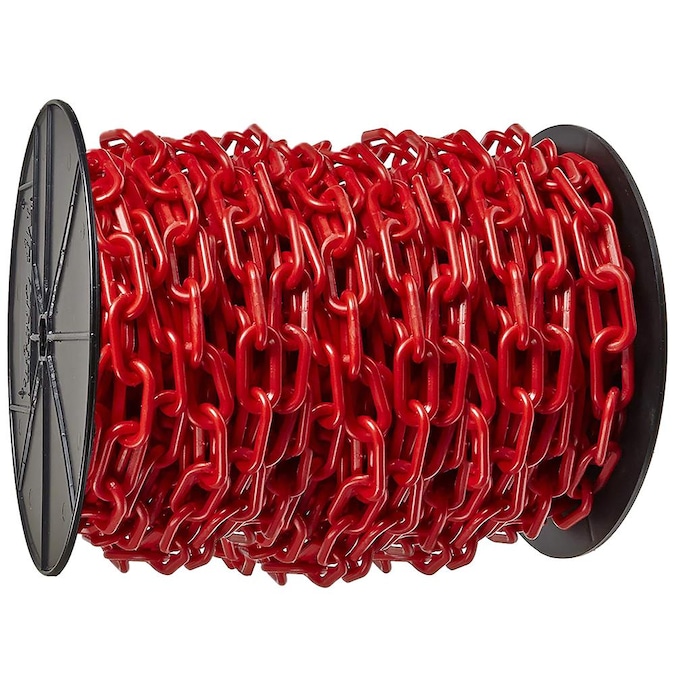 Mr. Chain 1.5 in (#6, 38Mm) X 200 Ft Red Plastic Barrier Chain On A Reel