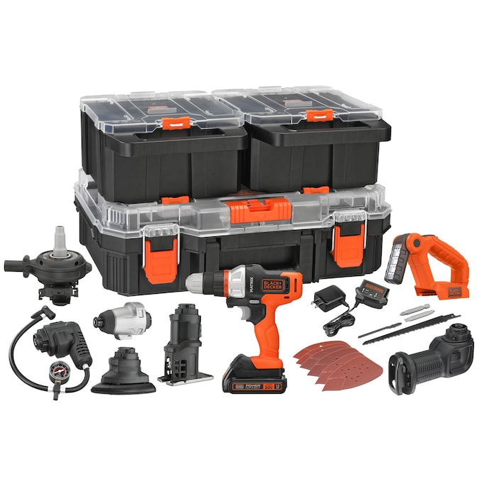 BLACK+DECKER 20-volt Max 8-Tool Power Tool Combo Kit with Hard Case (1-Battery Included and Charger Included)
