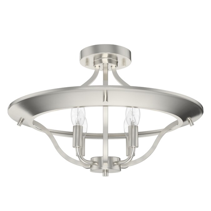 Hunter Perch Point 4-Light 18-in Brushed Nickel Semi mount light