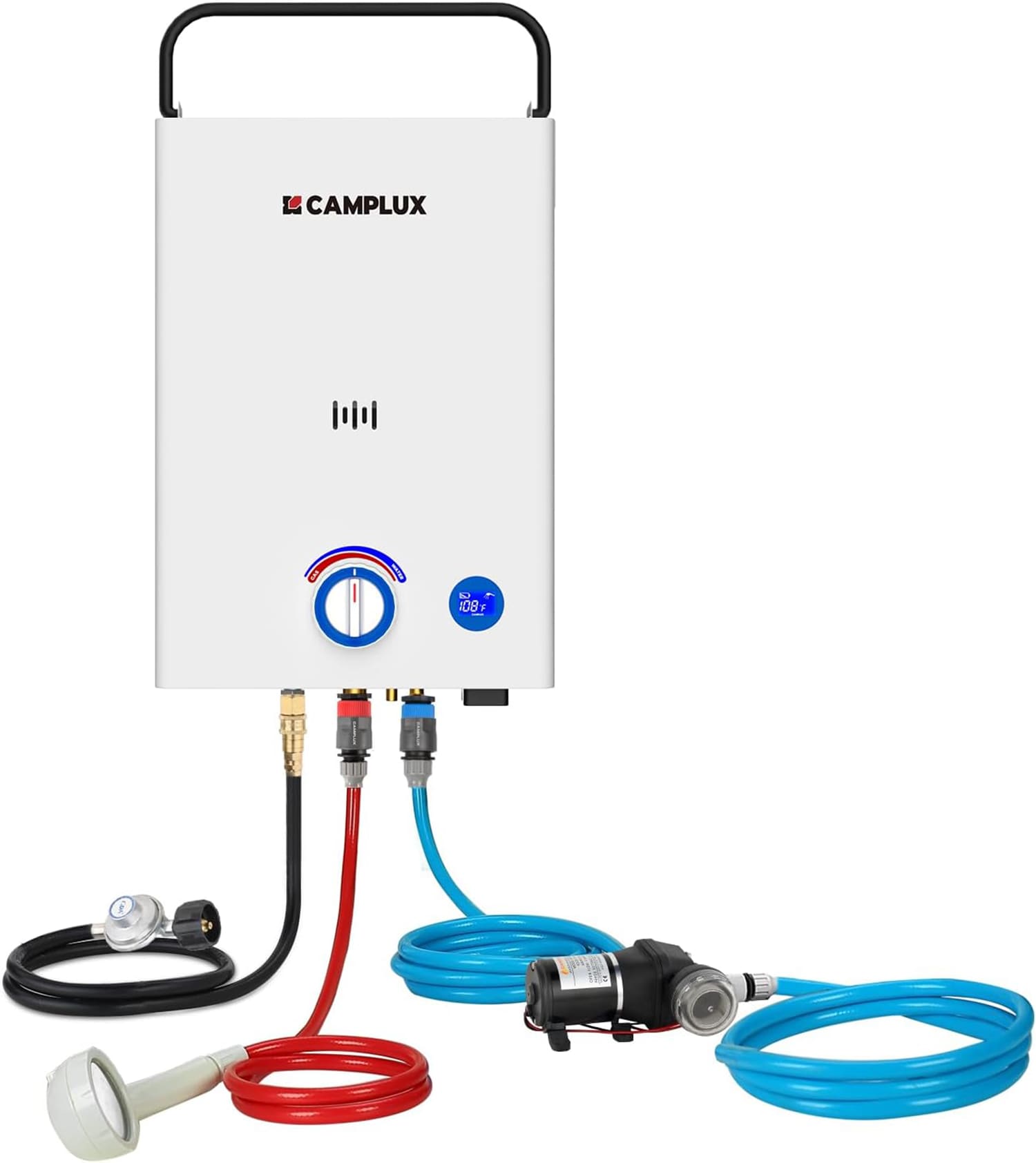 First Series Pro Portable 2.64-GPM 68,000-BTU Outdoor Liquid Propane Tankless Water Heater with 3.3-GPM Water Pump-Kit