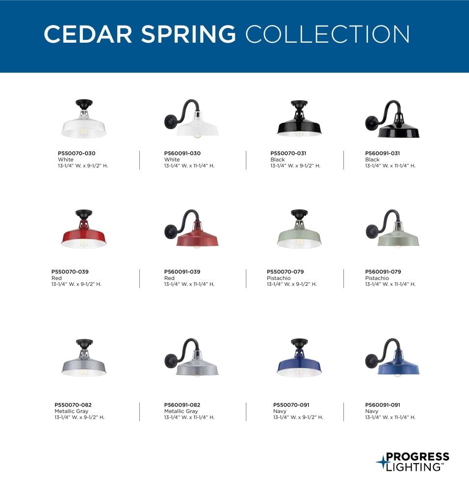 Cedar Springs 1 -Light 9.5-in Red Indoor/Outdoor Semi Flush Mount Light - Image 11