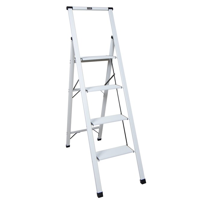 Xtend+Climb SLIMLINE 4-Step 250-lb Capacity Silver Aluminum Foldable Step Stool