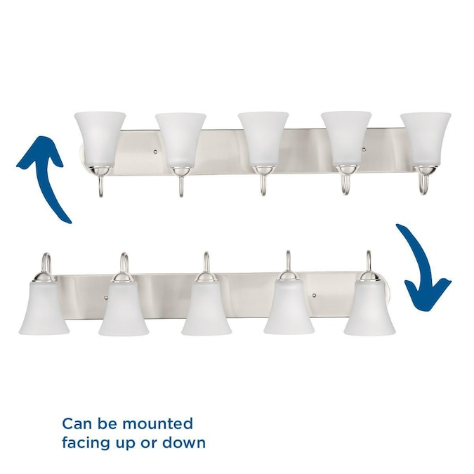Progress Lighting Classic 36-in 5-Light Brushed Nickel Transitional Vanity Light - Image 4