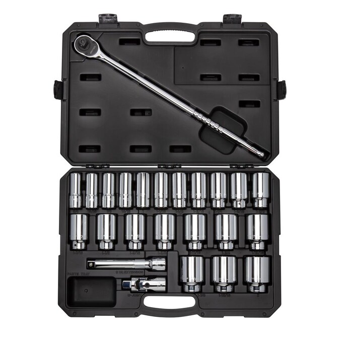 TEKTON 3/4-in Drive Standard (SAE) Deep Socket Set (25-Pieces)