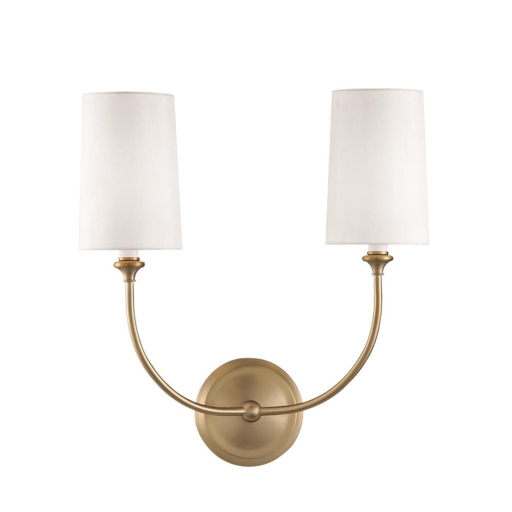 Sylvan 15.5-in W 2 -Light Polished Gold Transitional Wall Sconce