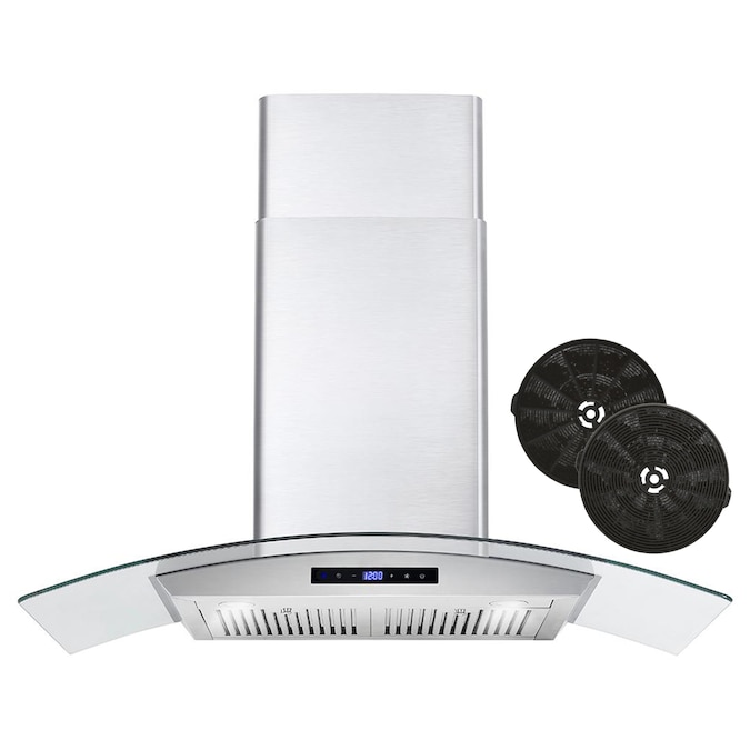 Cosmo 36-in 380-CFM Ductless Stainless Steel Wall-Mounted Range Hood with Charcoal Filter