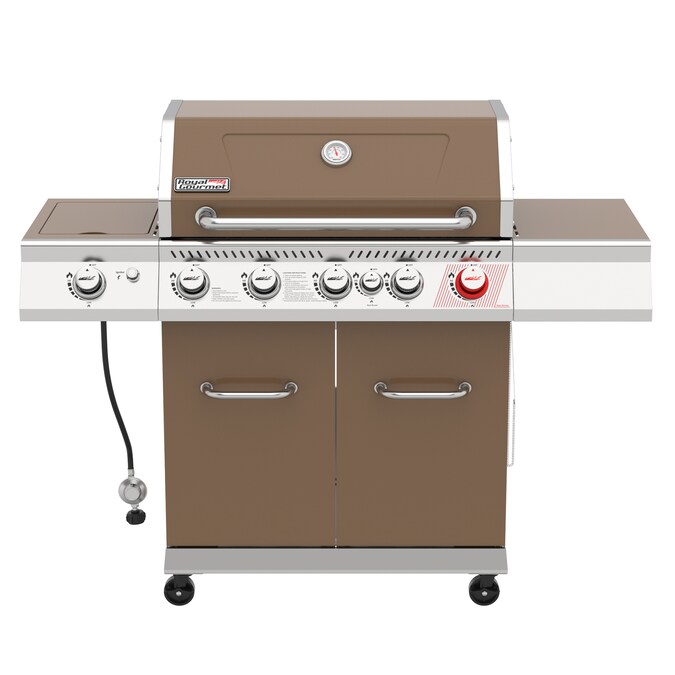 Royal Gourmet Brown 5-Burner Infrared Liquid Propane Gas Grill with 1 Side Burner