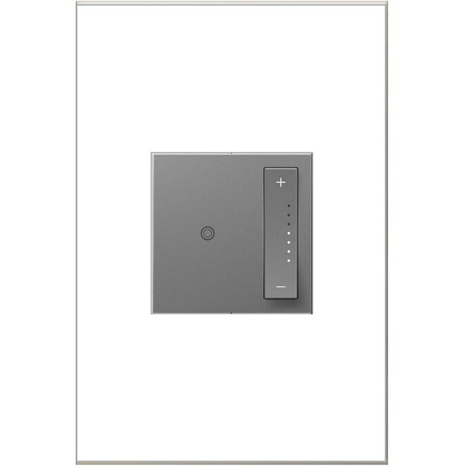 Legrand adorne sofTap Single-pole/3-way LED Illuminated 0-10v Square Light Dimmer, Magnesium