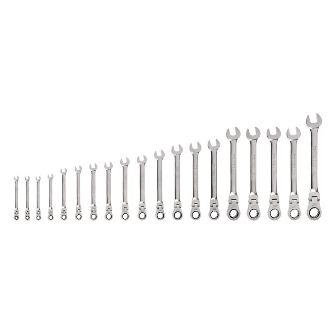 TEKTON 19-Piece Set Metric Flexible Head Ratchet Wrench