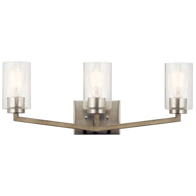 Kichler Deryn 24-in 3-Light Distressed Gray Farmhouse Vanity Light