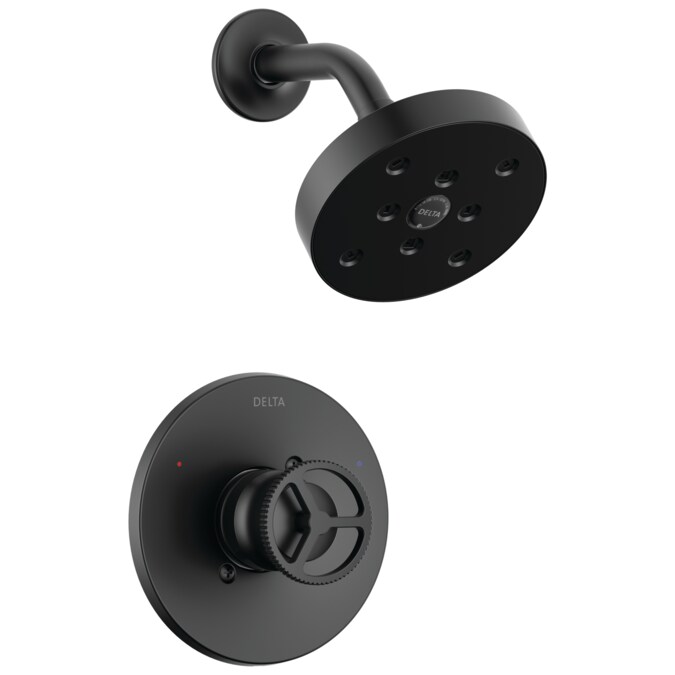 Delta Trinsic Matte Black 1-handle Single Function Round Shower Faucet