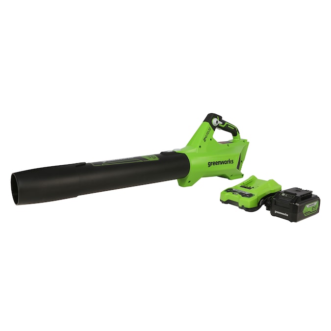 Greenworks 24-volt 450-CFM 110-MPH Battery Handheld Leaf Blower 4 Ah (Battery and Charger Included)