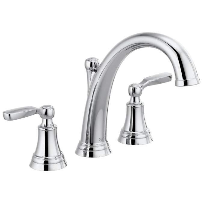 Delta Woodhurst Chrome 2-handle Deck-mount Roman Mid-arc Bathtub Faucet