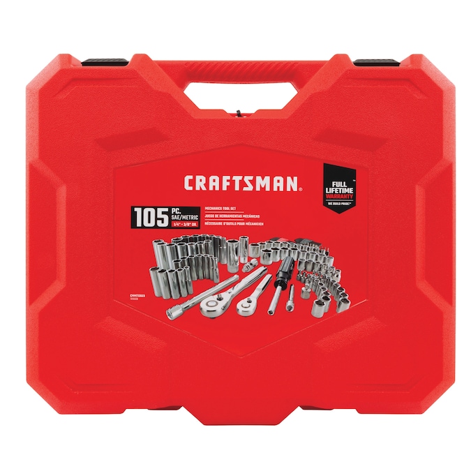 CRAFTSMAN 105-Piece Standard (SAE) and Metric Combination Polished Chrome Mechanics Tool Set with Hard Case - Image 6