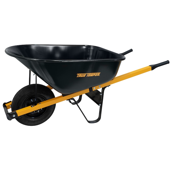 True Temper 6-cu ft 1 Wheel Steel Push Wheelbarrow