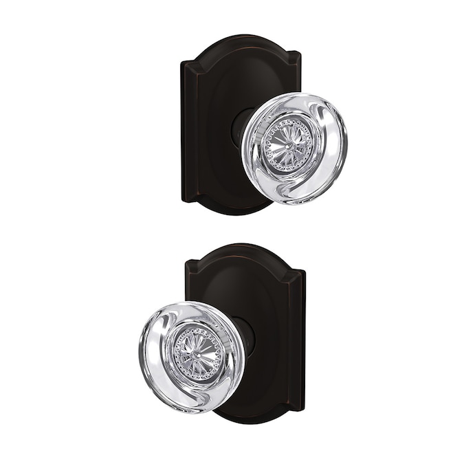 Schlage Custom Hobson- Camelot Aged Bronze Interior Bed/Bath Hall/Closet Combined Door Knob