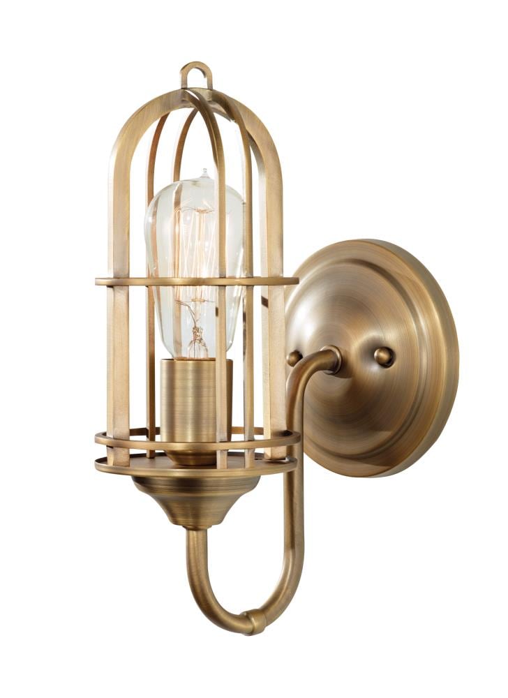 Urban Renewal 5.5-in W 1-Light Antique Brass Modern/Contemporary Wall Sconce
