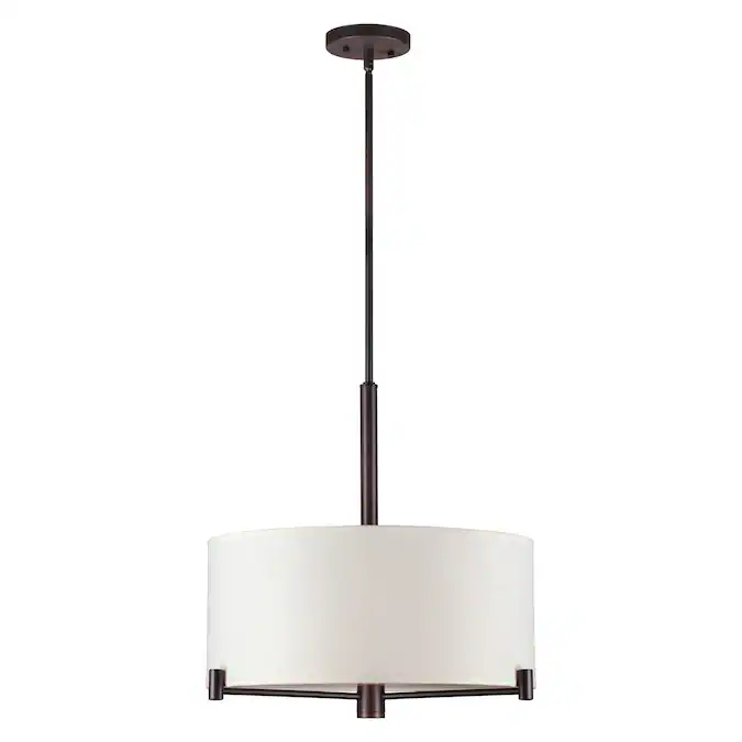 Forte Lighting Dru 3-Light Antique Bronze Modern/Contemporary Drum Medium Hanging Pendant Light