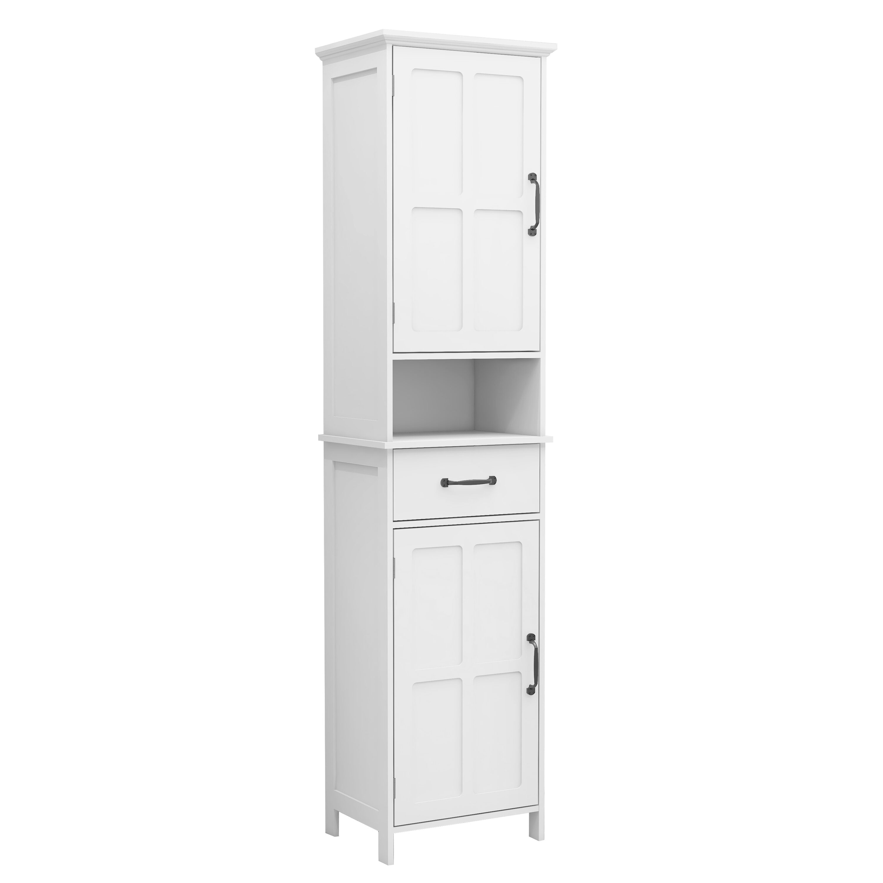 11.81-in W x 64.96-in H MDF White Freestanding or wall-mount Utility Storage Cabinet
