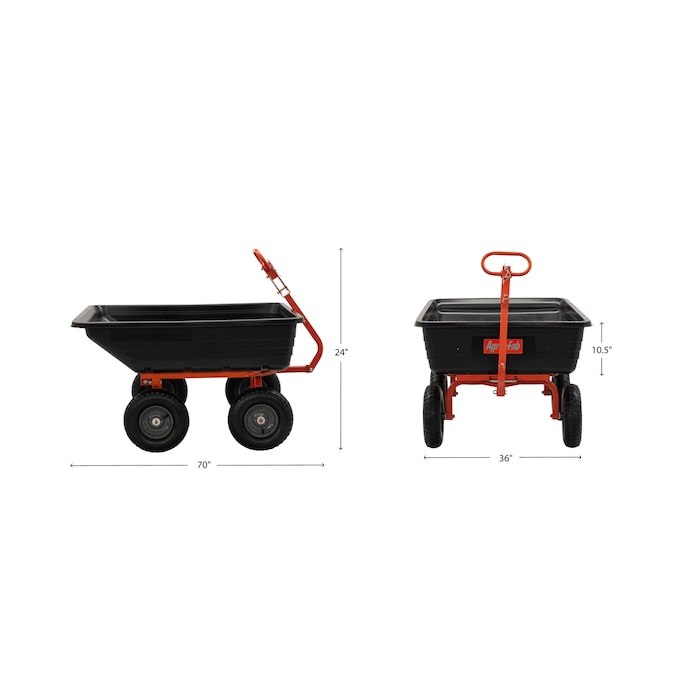 Agri-Fab Push / Tow Carts 10-cu ft Poly Yard Cart - Image 2