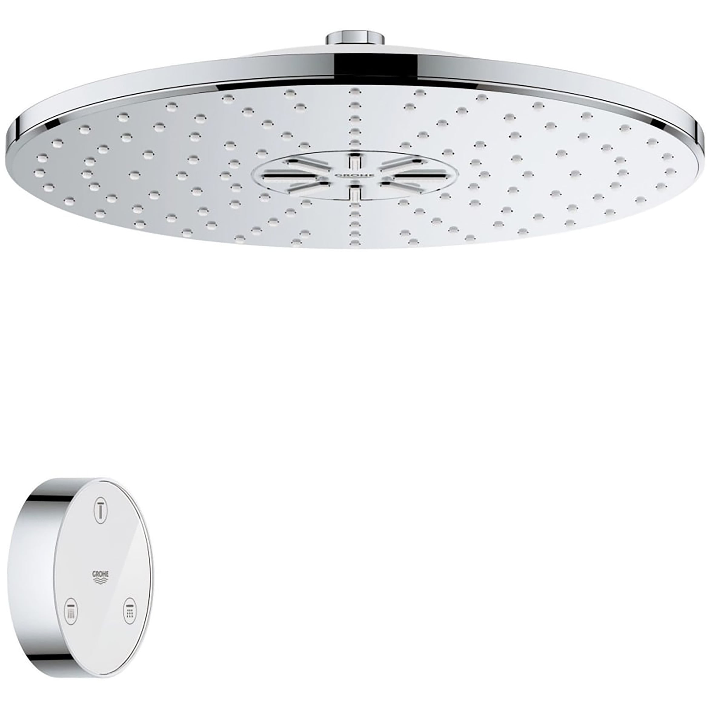 2.0 -Spray Starlight Chrome 12.1875-in Round Fixed Rain Shower Head 1.75 GPM