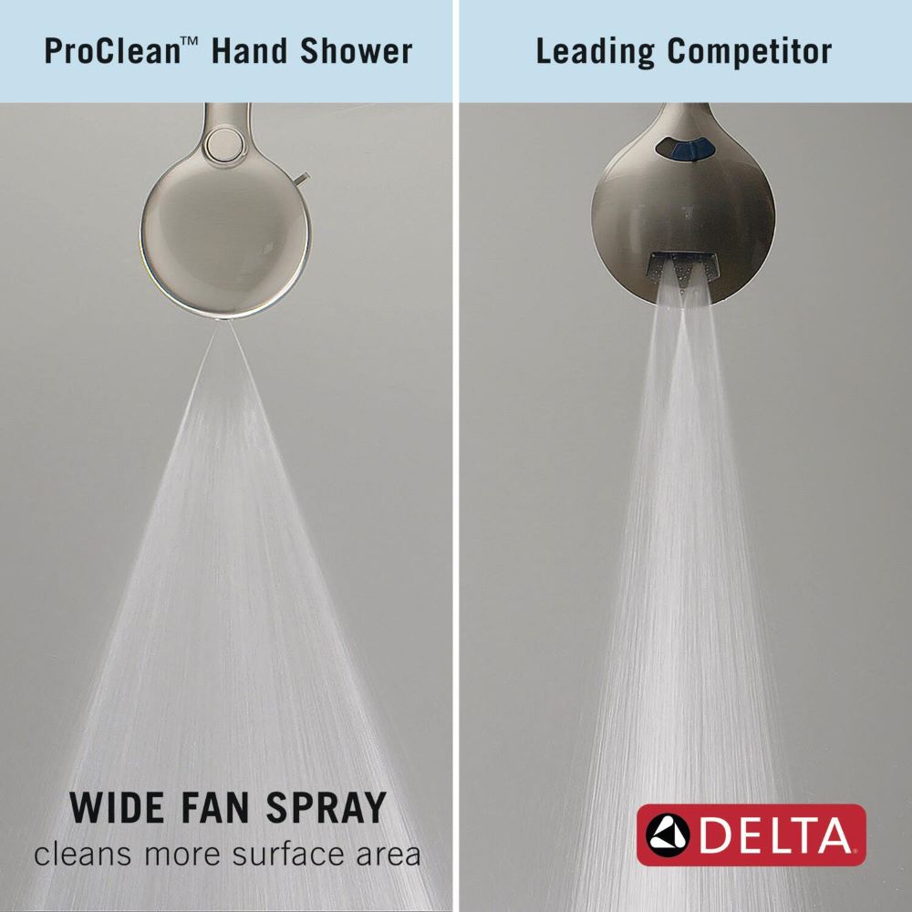 HydroRain 5 -Spray SpotShield Brushed Nickel 6-in Round Dual/Combo High Pressure Rain Shower Head 1.75 GPM - Image 4