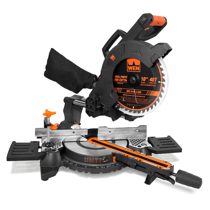 WEN 10-in 15-Amp Single Bevel Sliding Compound Corded Miter Saw with Laser Guide