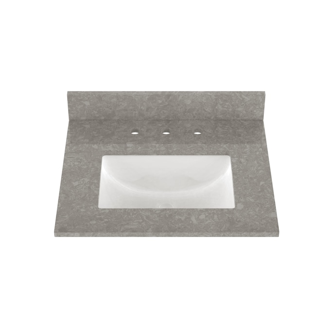 Winette 25-in x 22-in Charcoal Gray Quartz Undermount Single Sink 3-Hole Bathroom Vanity Top
