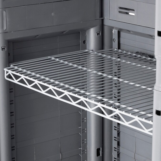 Gracious Living 17-in W x 69-in H Plastic Grey/Black Freestanding Utility Storage Cabinet - Image 11