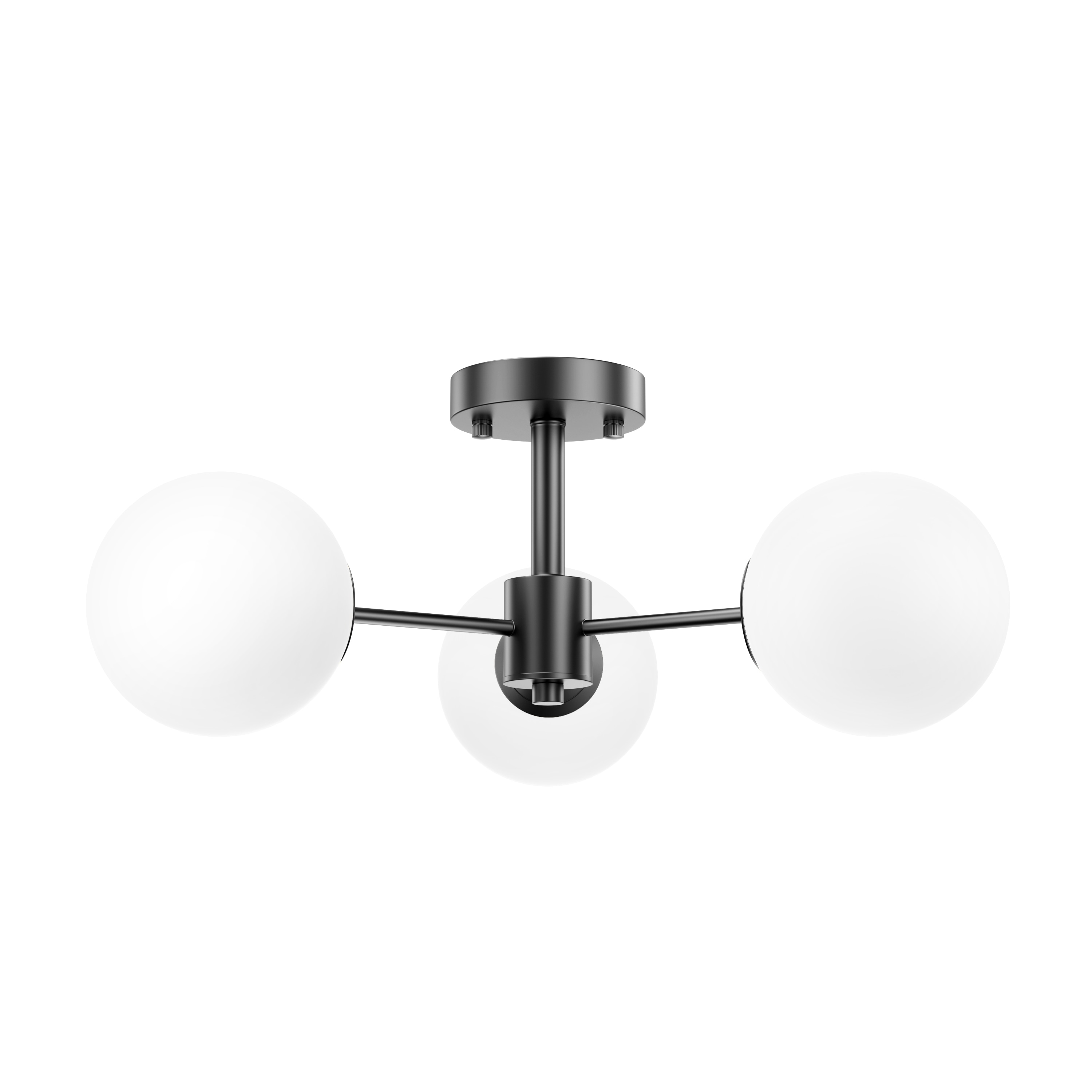Raleigh 3 -Light 21-in Matte Black Semi Flush Mount Light