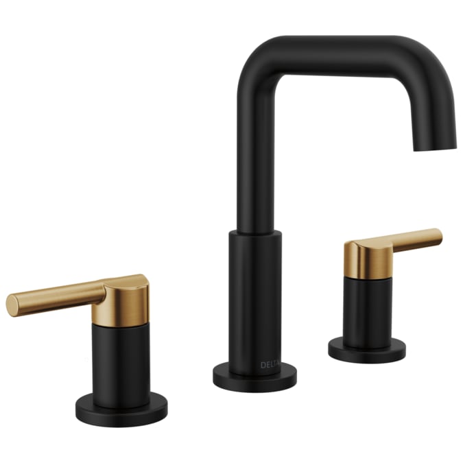 Delta Nicoli Black Widespread 2-Handle WaterSense Bathroom Sink Faucet with Drain