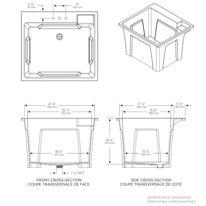 RuggedTub 24.25-in x 22-in 1-Basin Black Freestanding Utility Tub with Drain and Faucet - Image 14