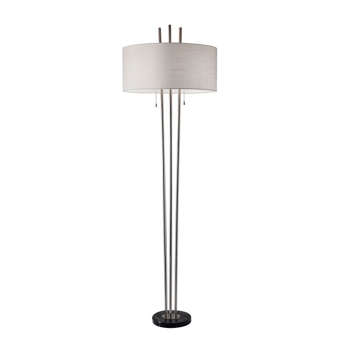 Adesso Anderson 71-in Brushed Steel Floor Lamp