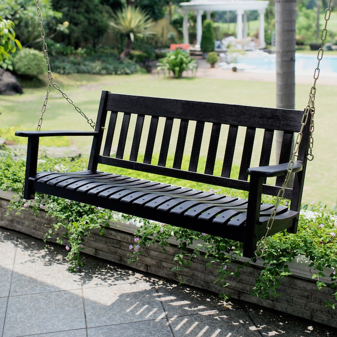 Cambridge Casual Thames 2-person Black Wood Outdoor Swing