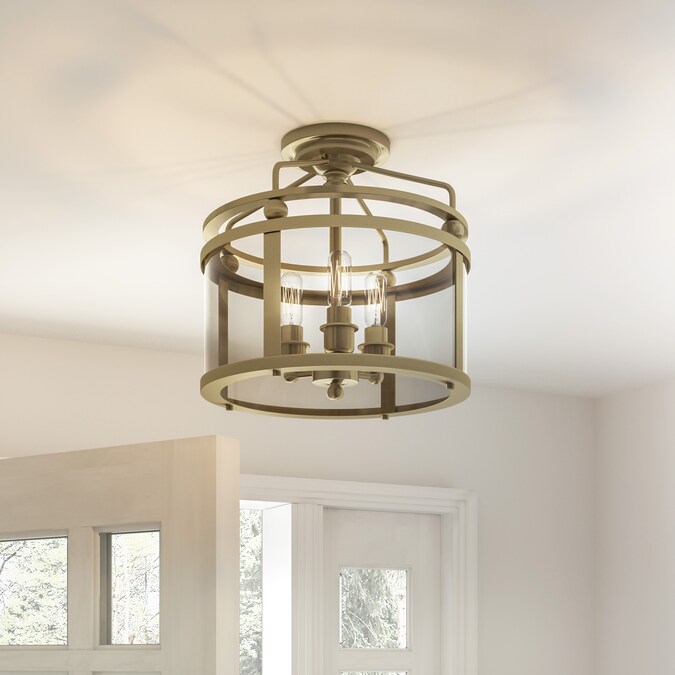 Quoizel Norfolk 3-Light 11.87-in Antique Gold Semi mount light