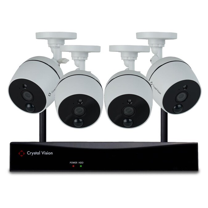 Crystal Vision Outdoor 4-Camera Plug-in Bullet 2Tb Hard Drive Security Camera System