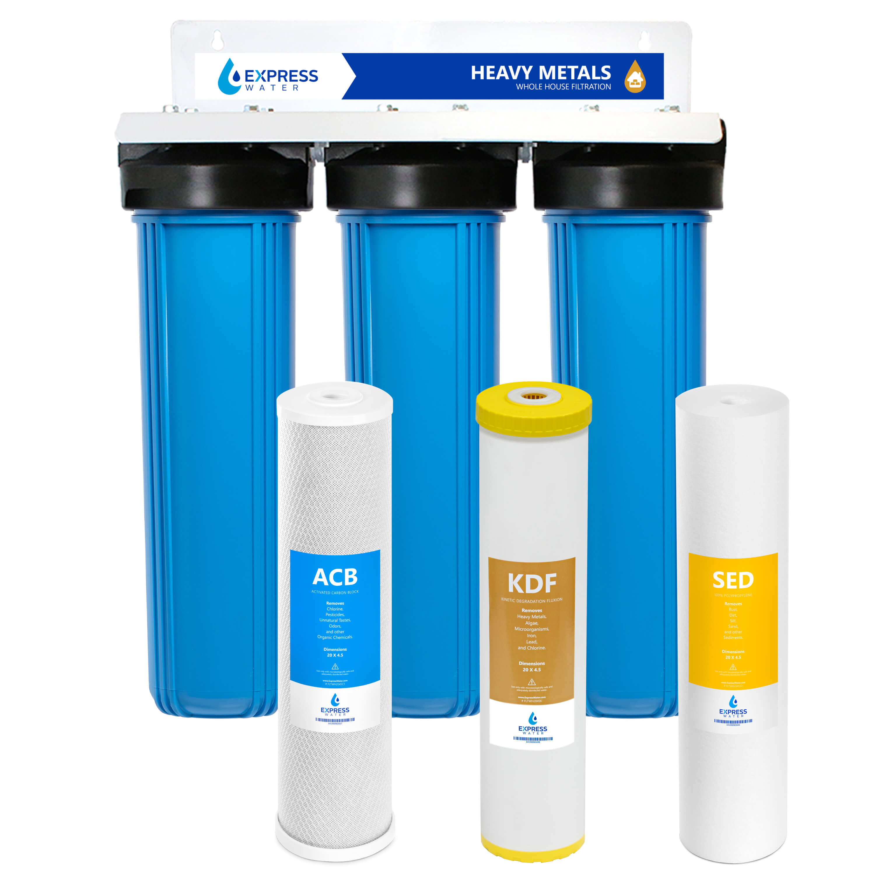 WH-300RS-CKS Triple-stage 15-GPM KDF Soft water Whole House Water Filtration System