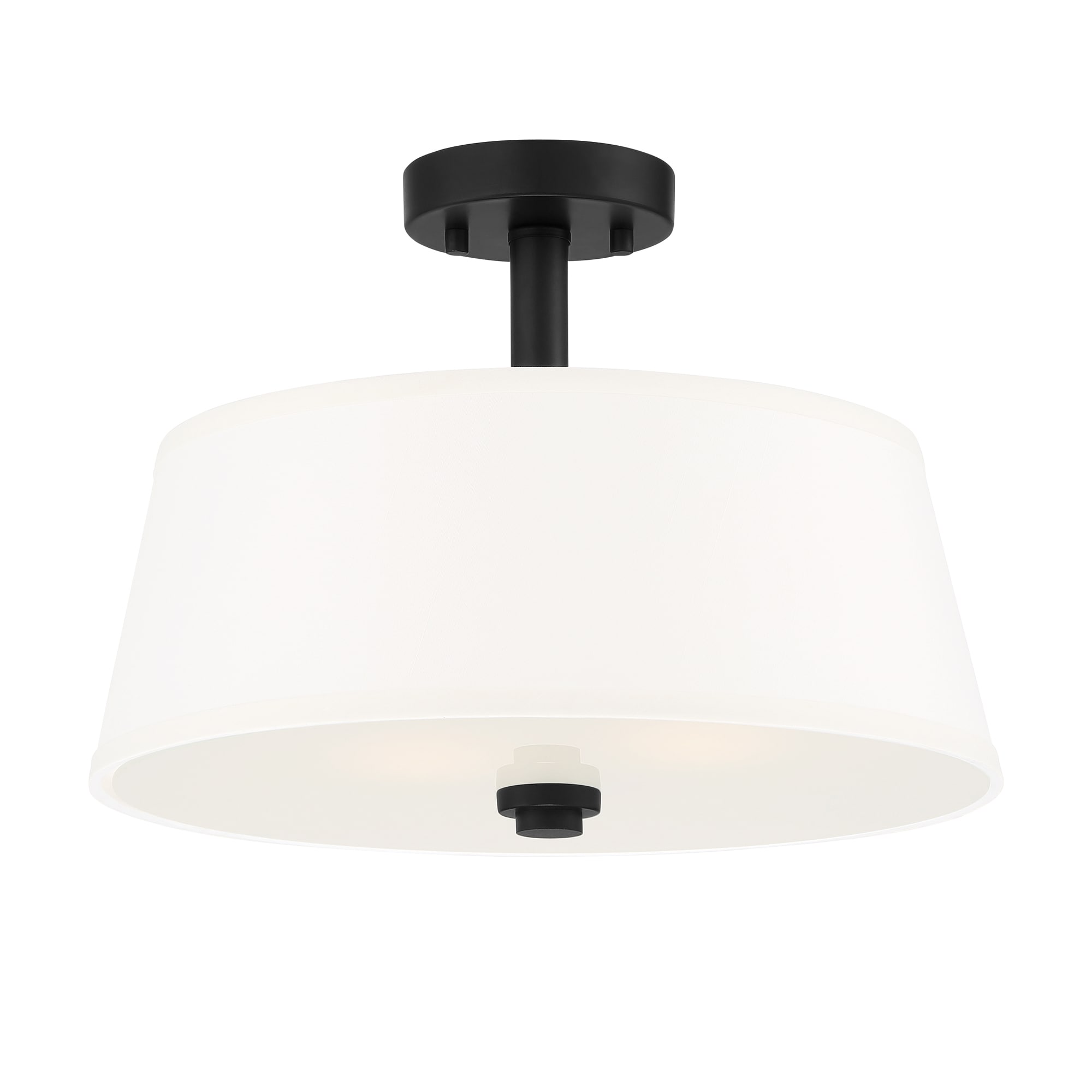 Studio 1 -Light 15-in Matte Black Semi Flush Mount Light