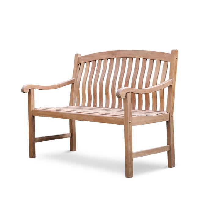 Cambridge Casual Colton 48-in W x 36.25-in H Natural Teak Garden Bench