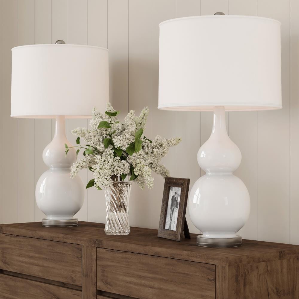 Lamps Modern/contemporary Integrated Lamp Set with White Shades