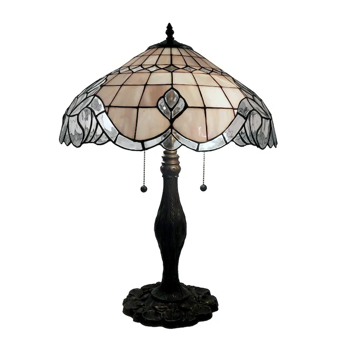 Home Accessories Inc Baroque 22-in Bronze Table Lamp with Glass Shade