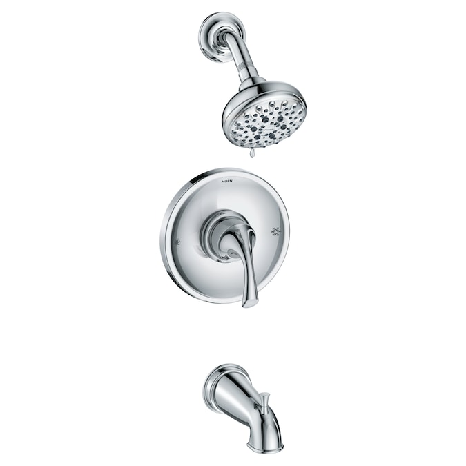 Moen Idora Chrome 1-handle Multi-function Round Bathtub and Shower Faucet Valve Included