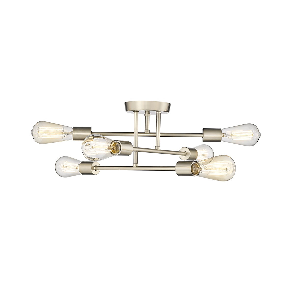 Decco 6 -Light 16.5-in Brushed Gold Semi Flush Mount Light