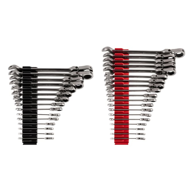 TEKTON 34-Piece Set Standard (SAE) and Metric Flexible Head Ratchet Wrench