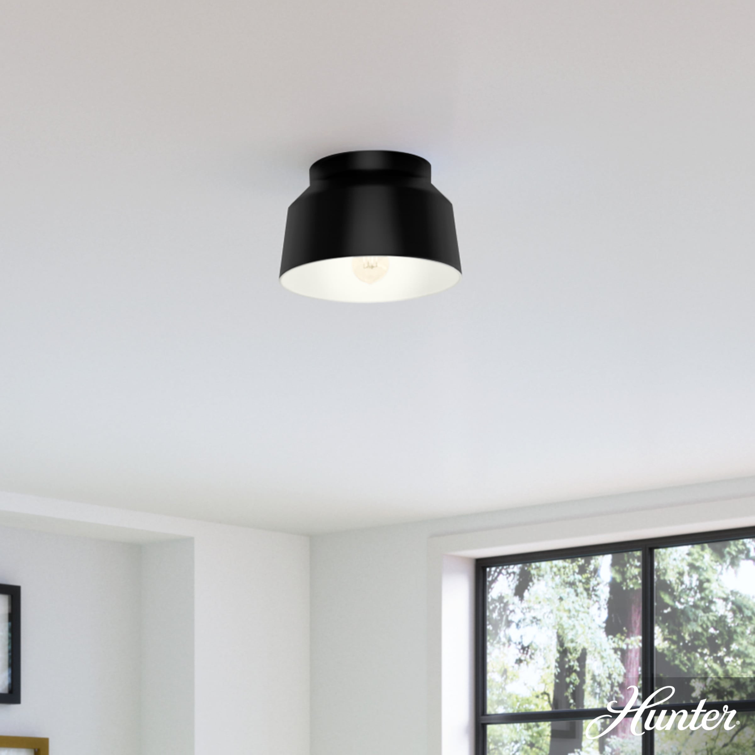Cranbrook 1 -Light 11.5-in Matte Black Flush Mount Light - Image 3