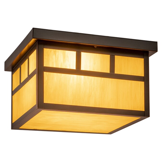 Cascadia Mission 2-Light 11.5-in Burnished Bronze Led, Flush Mount Light
