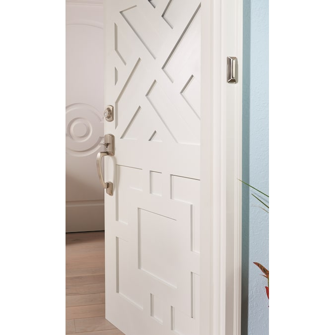 Schlage Greenwich Satin Nickel Entry Door Handleset with Sacramento Lever - Image 6