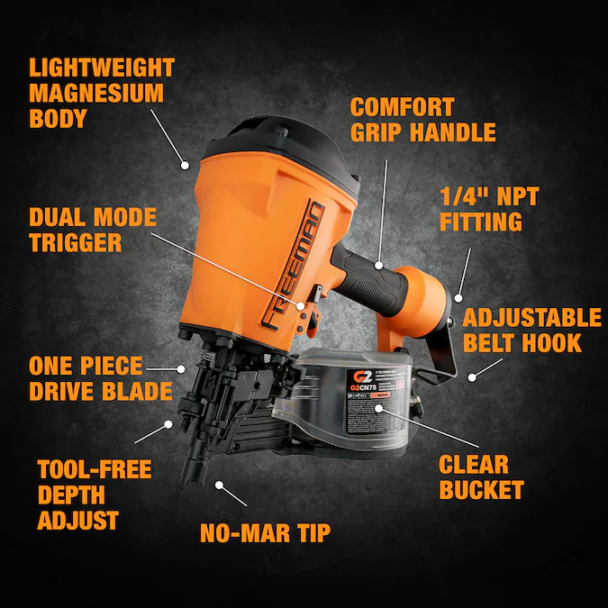 FREEMAN All-new 2nd Generation 3-in 15-Degree Corded Pneumatic Framing Nailer - Image 2