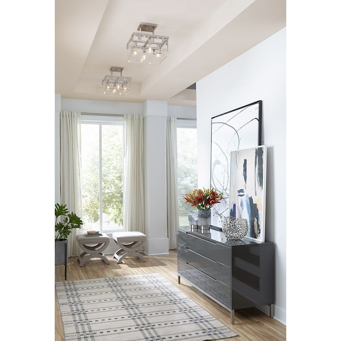 Progress Lighting Glayse 4-Light Brushed Nickel Semi Flush Mount Light - Image 2