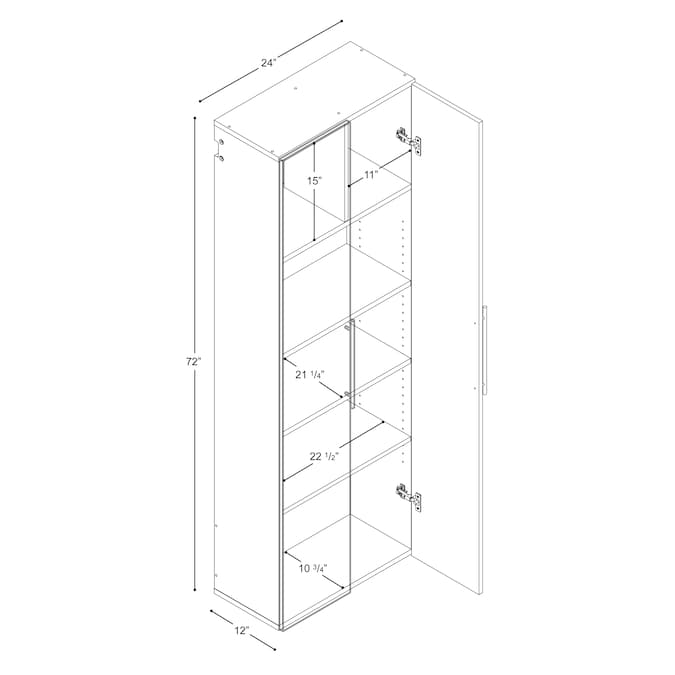 Prepac HangUps 24-in W x 72-in H Wood Composite White Wall-mount Utility Storage Cabinet - Image 7